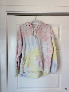 Aerie Oversized Pastel Tie-Dye Hoodie - Pink, Blue, Yellow, lightweight